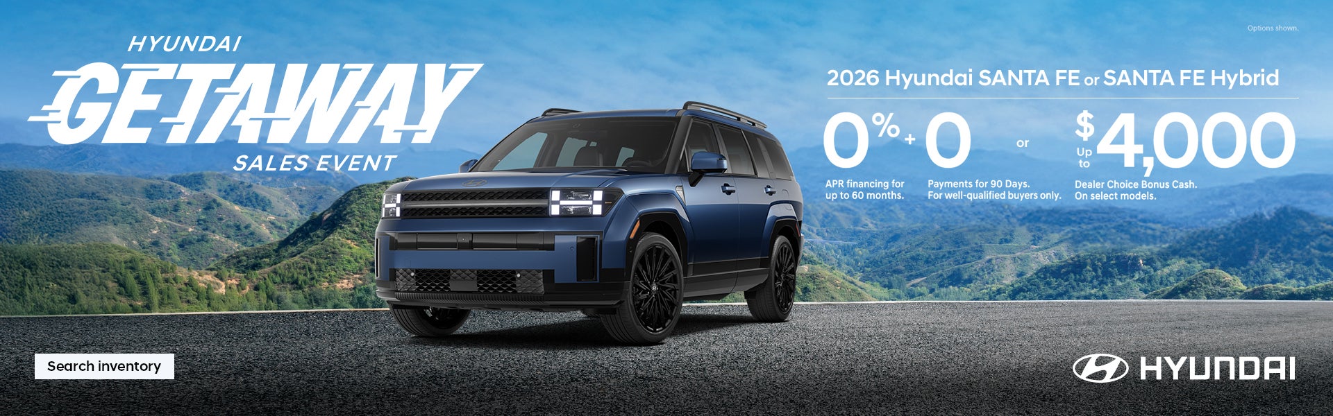 2026 Hyundai Santa Fe, Santa Fe Hybrid Mid-Atlantic APR or Bonus Cash Offer